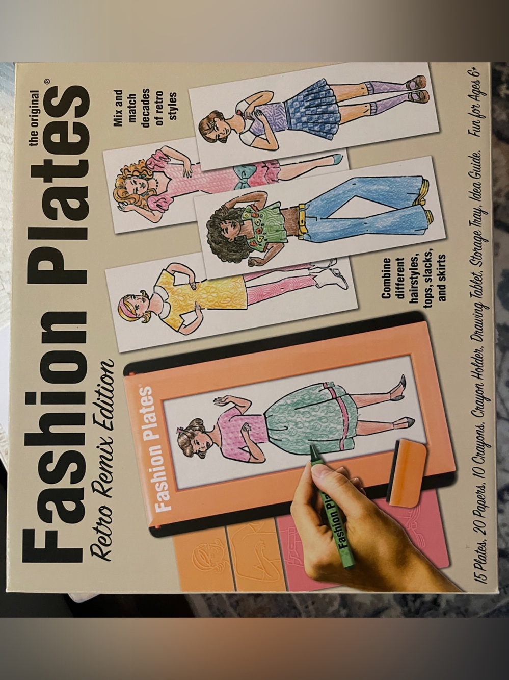 Fashion Plates Retro Remix Edition Art Activity Set - White, Black, Orange